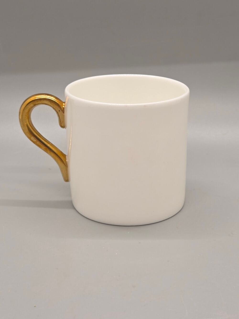 Vintage Coalport Bone China White & Gold Handle Espresso Cup
